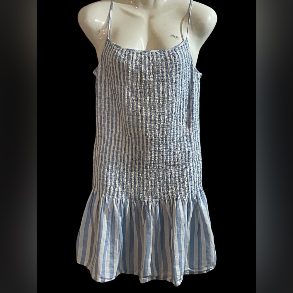 Gianni Bini Blue and White Striped Mini Dress